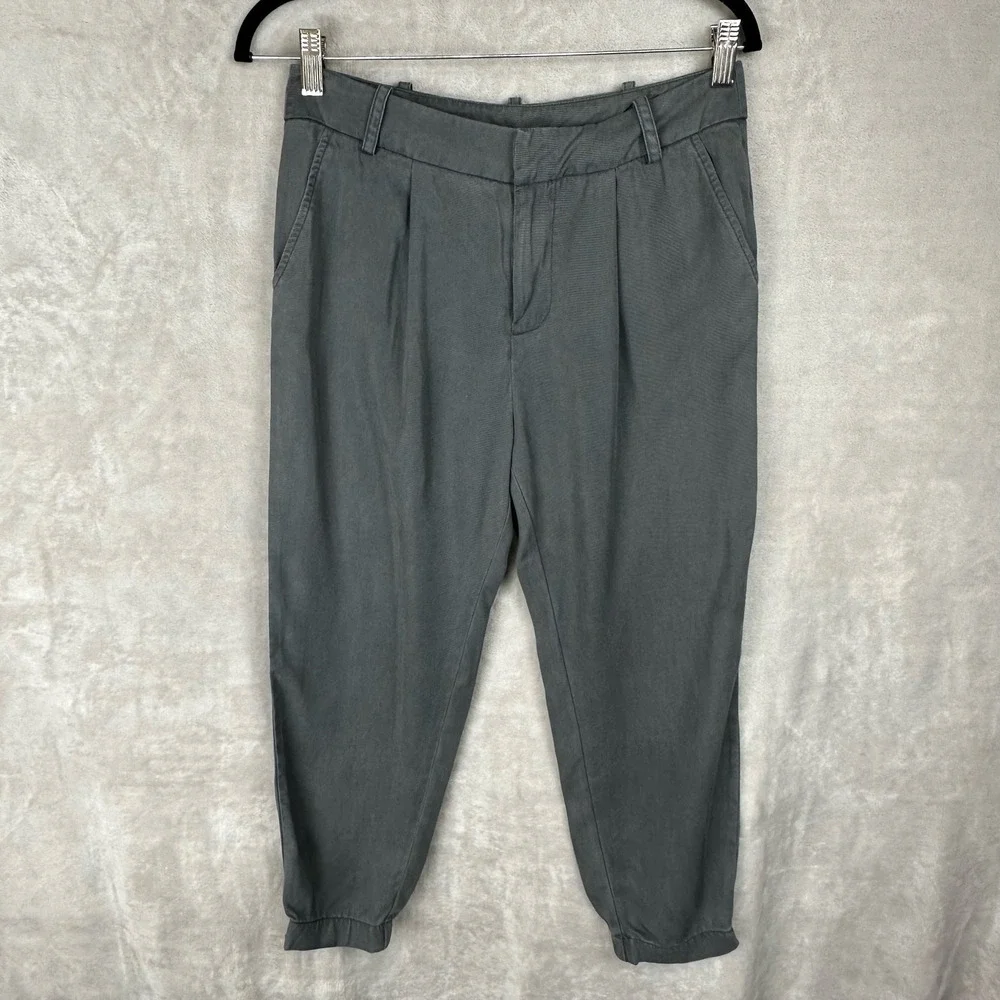 Free People Pants Womens 0 Gray Jogger Cropped Trouser Pleated Front Pockets